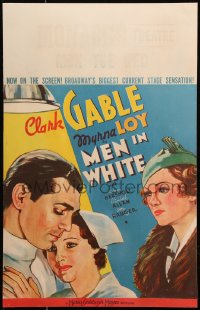 9t090 MEN IN WHITE WC 1934 great art of Myrna Loy catching doctor Clark Gable with his nurse!
