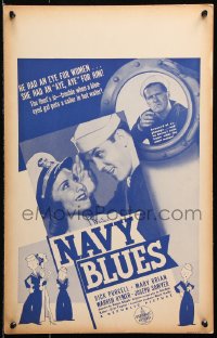 9t095 NAVY BLUES WC 1937 sailors Dick Purcell, Mary Brian & Warren Hymer + cartoon art!
