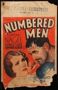 9t099 NUMBERED MEN WC 1930 art of Raymond Hacket & Bernice Claire, early Mervyn LeRoy, ultra rare!