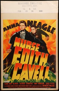 9t100 NURSE EDITH CAVELL WC 1939 great art of World War I medic Anna Neagle over the title!