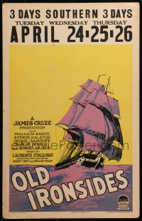 9t103 OLD IRONSIDES WC 1926 directed by James Cruze, great art of ship at sea, ultra rare!