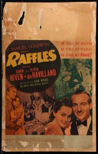 9t123 RAFFLES WC 1939 jewel thief David Niven stole Olivia de Havilland's pearls & her heart!
