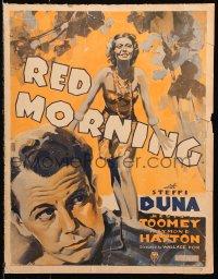 9t127 RED MORNING WC 1935 great art of sexy tropical Steffi Duna standing behind Regis Toomey!