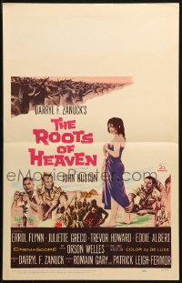 9t145 ROOTS OF HEAVEN WC 1958 directed by John Huston, Errol Flynn & sexy Juliette Greco in Africa!