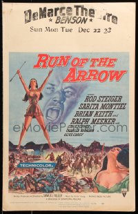 9t149 RUN OF THE ARROW WC 1957 Sam Fuller, Rod Steiger waged a one-man war against the Yankees!