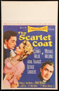 9t160 SCARLET COAT WC 1955 art of Cornel Wilde, Anne Francis & Michael Wilding, John Sturges