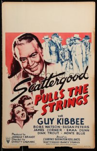 9t162 SCATTERGOOD PULLS THE STRINGS WC 1941 great artwork of Guy Kibbee as Baines, Bobs Watson!