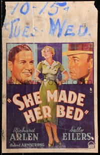 9t170 SHE MADE HER BED WC 1934 Sally Eilers between Richard Arlen & Robert Armstrong, rare!