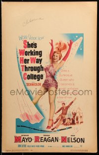 9t171 SHE'S WORKING HER WAY THROUGH COLLEGE WC 1952 sexy full-length Virginia Mayo, Ronald Reagan