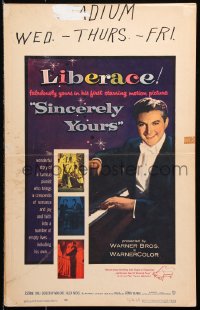 9t178 SINCERELY YOURS WC 1955 famous pianist Liberace brings a crescendo of love to empty lives!