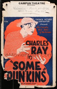 9t185 SOME PUN'KINS WC 1925 art of Charles Ray, country boy idol of the screen, very rare!