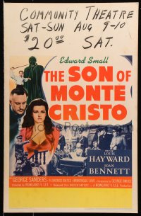 9t190 SON OF MONTE CRISTO WC 1940 Louis Hayward, Joan Bennett & Alexandre Dumas' masked avenger!