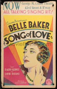 9t191 SONG OF LOVE WC 1929 great art of forgotten Jewish vaudeville singer Belle Baker!