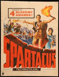 9t197 SPARTACUS WC 1961 classic Stanley Kubrick & Kirk Douglas epic, cool gladiator artwork!