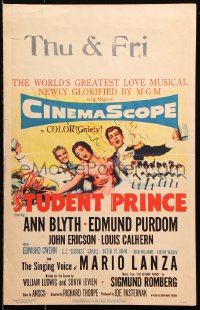 9t208 STUDENT PRINCE WC 1954 great art of pretty Ann Blyth & Edmund Purdom, romantic musical!
