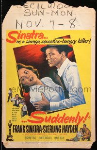 9t209 SUDDENLY WC 1954 would-be savage sensation-hungry Presidential assassin Frank Sinatra!