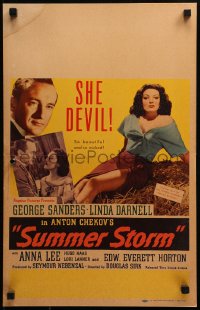 9t213 SUMMER STORM WC 1944 art of super sexy Linda Darnell & George Sanders!