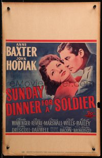 9t215 SUNDAY DINNER FOR A SOLDIER WC 1944 romantic close up art of Anne Baxter & John Hodiak!