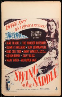 9t219 SWING IN THE SADDLE WC 1944 Jane Frazee, Hoosier Hotshots & country western musical stars!
