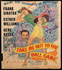 9t221 TAKE ME OUT TO THE BALL GAME WC 1949 Frank Sinatra, Esther Williams, Gene Kelly, baseball!
