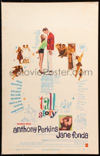 9t223 TALL STORY WC 1960 basketball player Anthony Perkins & sexy young Jane Fonda!