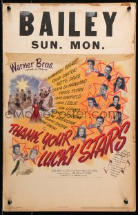 9t228 THANK YOUR LUCKY STARS WC 1943 Errol Flynn, Humphrey Bogart, Bette Davis & more pictured!