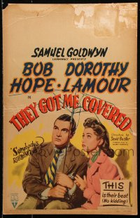 9t231 THEY GOT ME COVERED WC 1943 Bob Hope, Dorothy Lamour, this is their best, no kidding, rare!