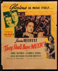9t232 THEY SHALL HAVE MUSIC WC 1939 Joel McCrea, Andrea Leeds, violinist Jascha Heifetz!