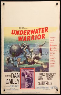 9t247 UNDERWATER WARRIOR WC 1958 Kunstler art of underwater demolition team scuba diver Dan Dailey!