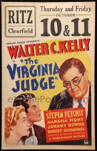 9t251 VIRGINIA JUDGE WC 1935 art of judge Walter C. Kelly, Marsha Hunt & Johnny Downs, rare!