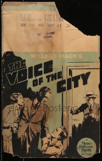 9t252 VOICE OF THE CITY WC 1929 early detective talkie murder mystery, cool crime artwork!