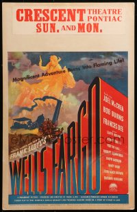 9t260 WELLS FARGO WC 1937 cool title treatment & art of steamboat & stage taming the West, rare!