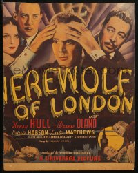 9t261 WEREWOLF OF LONDON WC 1935 Henry Hull, Hobson & Oland in 1st Universal wolfman, ultra rare!