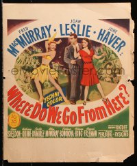 9t264 WHERE DO WE GO FROM HERE WC 1945 Fred MacMurray, Joan Leslie & June Haver in odd war fantasy!