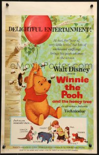 9t273 WINNIE THE POOH & THE HONEY TREE WC 1966 Disney, Eeyore, Rabbit & Christopher Robin, rare!