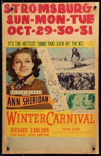 9t274 WINTER CARNIVAL WC 1939 Ann Sheridan in the season's gayest picture, snow sports, very rare!
