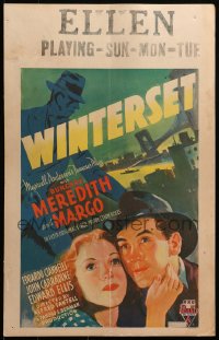 9t275 WINTERSET WC 1936 art of Burgess Meredith & pretty Margo, from Maxwell Anderson's play!