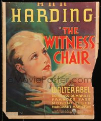 9t277 WITNESS CHAIR WC 1936 art of beautiful Ann Harding, testifying against her boss, ultra rare!