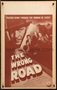 9t282 WRONG ROAD WC 1937 Richard Cromwell tracked down through the woman he loves, Helen Mack, rare!