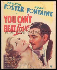 9t284 YOU CAN'T BEAT LOVE WC 1937 wonderful art of pretty Joan Fontaine & Preston Foster!