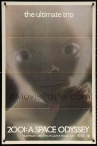 9w045 2001: A SPACE ODYSSEY 1sh R1971 Stanley Kubrick, Keir Dullea, Gary Lockwell, star child!