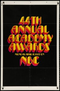 9w051 44th ANNUAL ACADEMY AWARDS 1sh 1972 NBC television, cool title design!