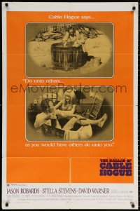 9w107 BALLAD OF CABLE HOGUE 1sh 1970 Sam Peckinpah, Robards & sexy Stella Stevens in wash tub!