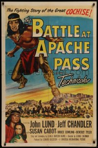9w118 BATTLE AT APACHE PASS 1sh 1952 John Lund, Jeff Chandler, Geronimo & Cochise!
