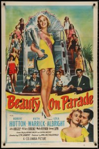 9w128 BEAUTY ON PARADE 1sh 1950 Robert Hutton, Ruth Warrick, sexy Lola Albright is Miss U.S.A.!