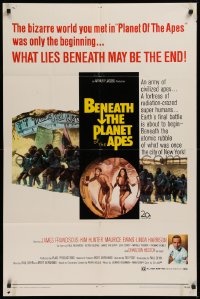 9w135 BENEATH THE PLANET OF THE APES 1sh 1970 sequel, what lies beneath may be the end!