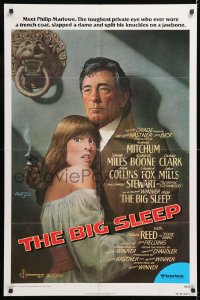 9w148 BIG SLEEP 1sh 1978 art of Robert Mitchum & sexy Candy Clark by Richard Amsel!