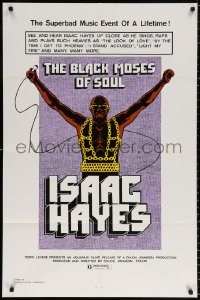 9w159 BLACK MOSES OF SOUL 1sh 1973 Isaac Hayes, the superbad music event of a lifetime!