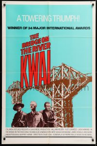 9w190 BRIDGE ON THE RIVER KWAI 1sh R1972 William Holden, Alec Guinness, David Lean classic!