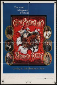 9w195 BRONCO BILLY advance 1sh 1980 Clint Eastwood directs & stars, Huyssen & Gerard Huerta art!